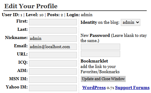 Wordpress 0.7（2003）