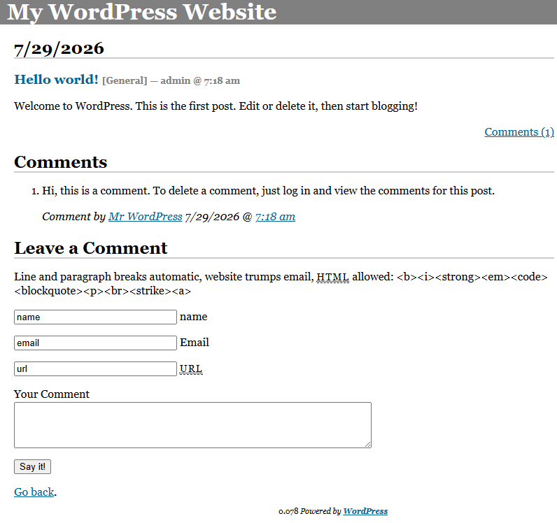 Wordpress 0.7（2003）