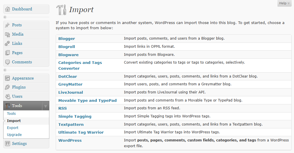Wordpress 2.0~2.9（2005~2009）